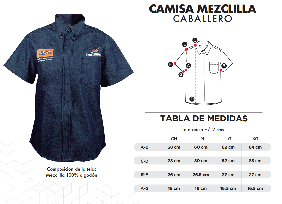 Camisa mezclilla Construrama Caballero