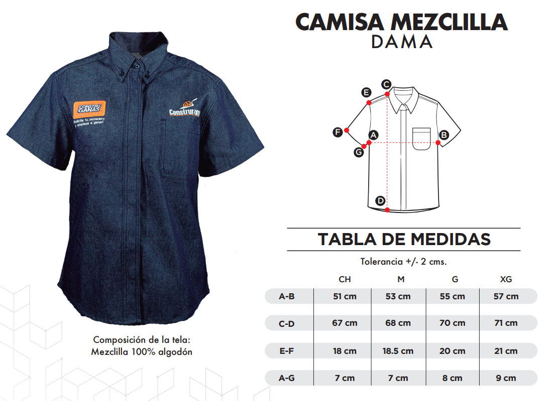 Camisa mezclilla Construrama Dama