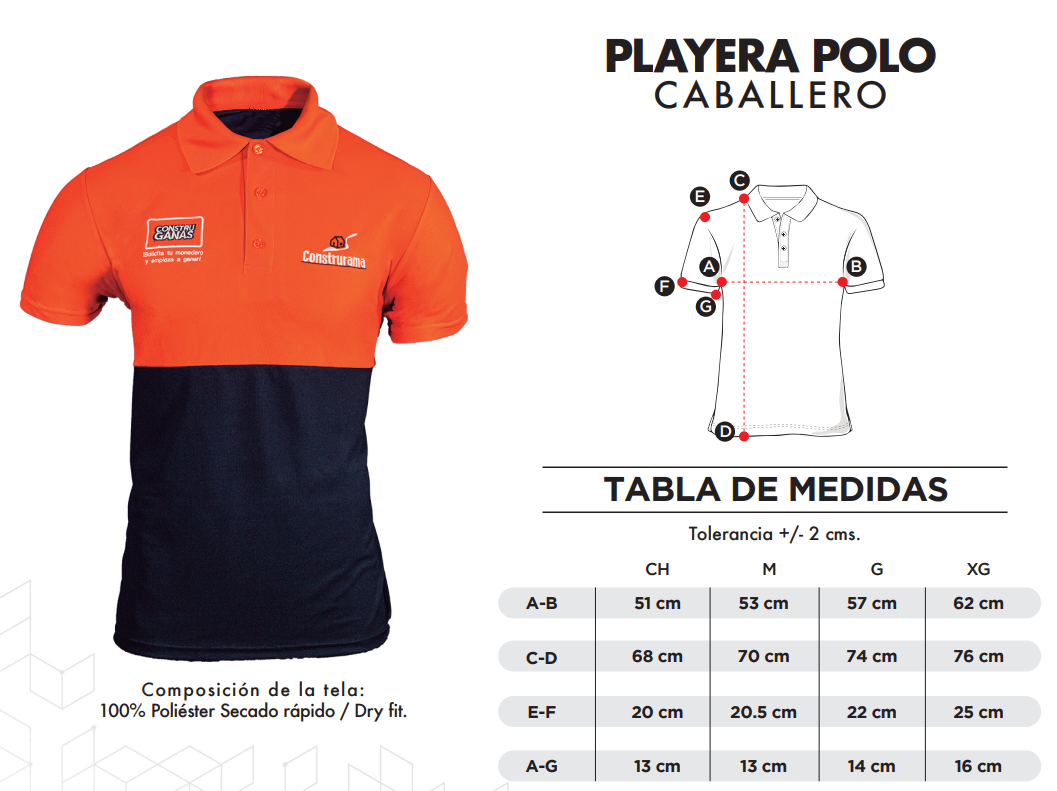Playera polo Construrama Caballero